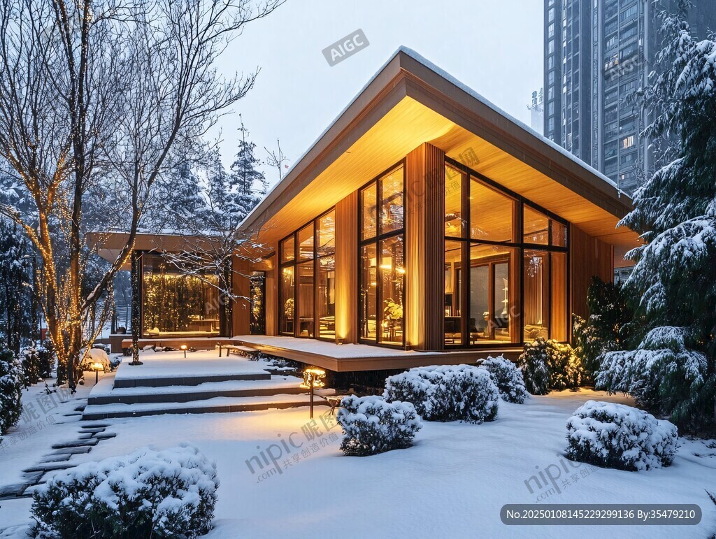 雪中玻璃房