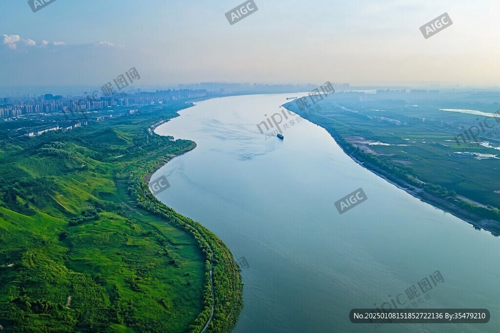 航拍松花江湿地