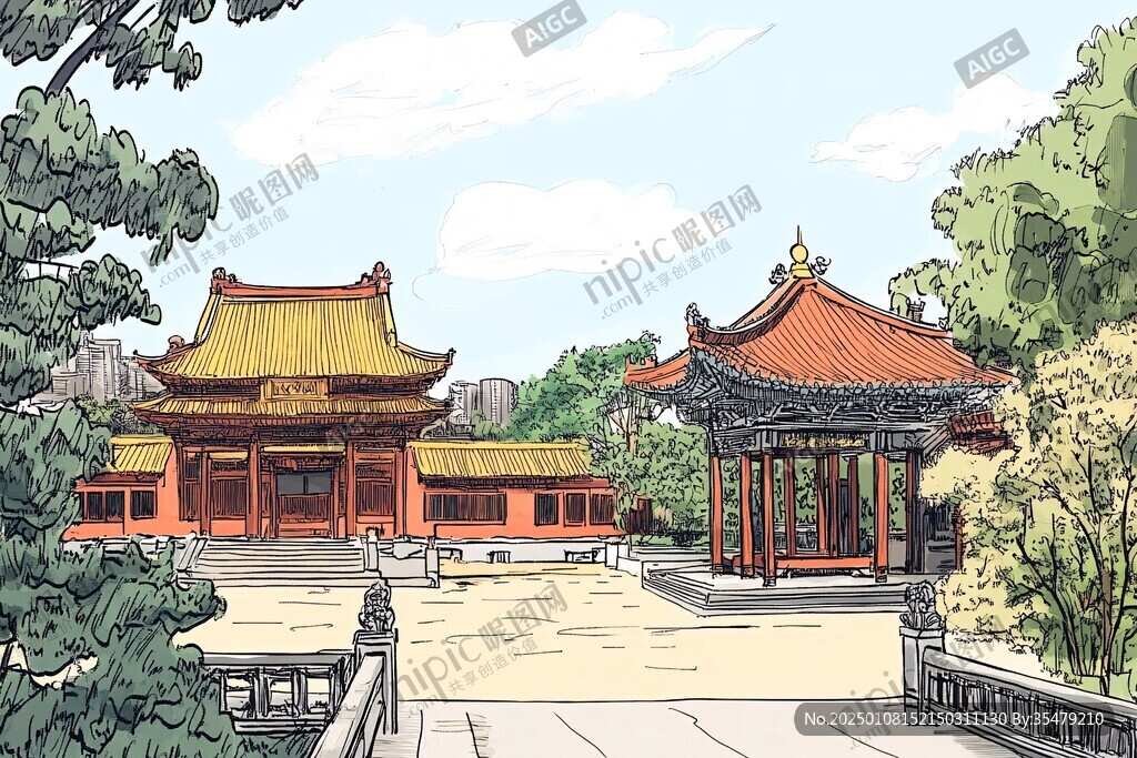 天一阁插画