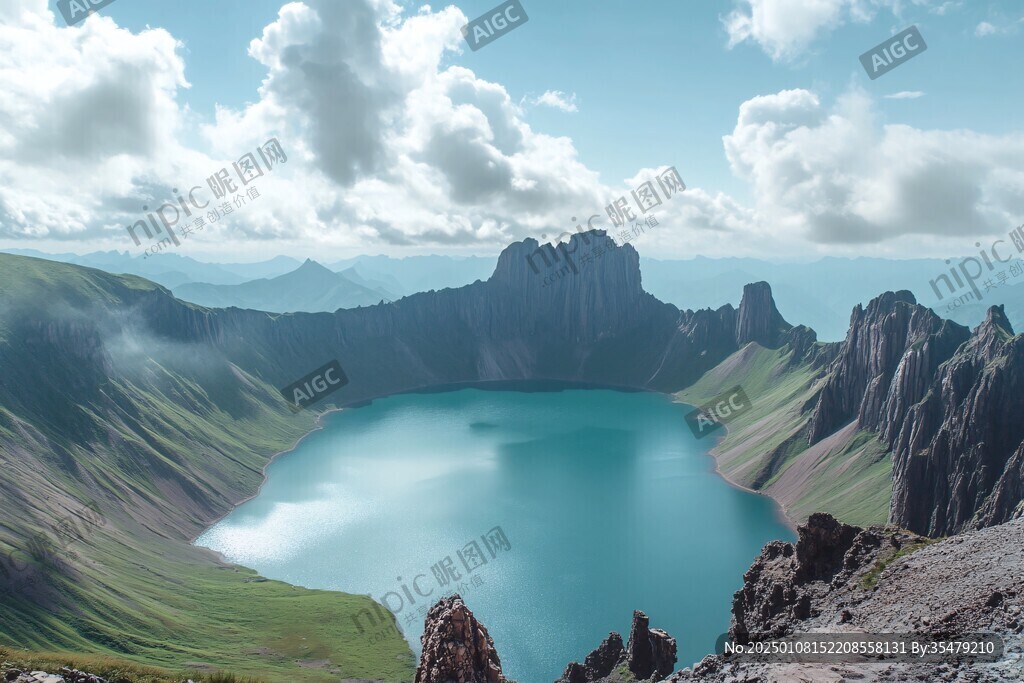天池地池火山湖泊