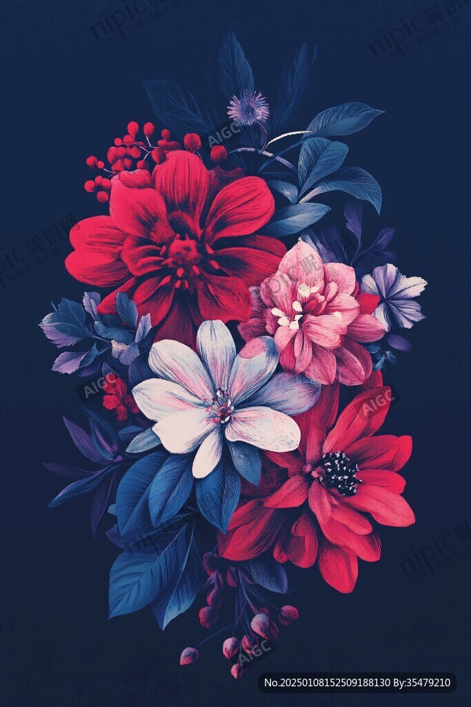 渐变风花朵