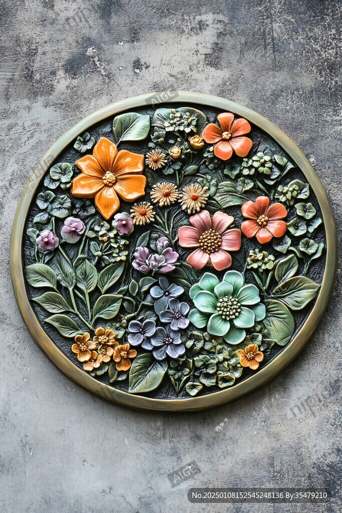 浮雕花盘