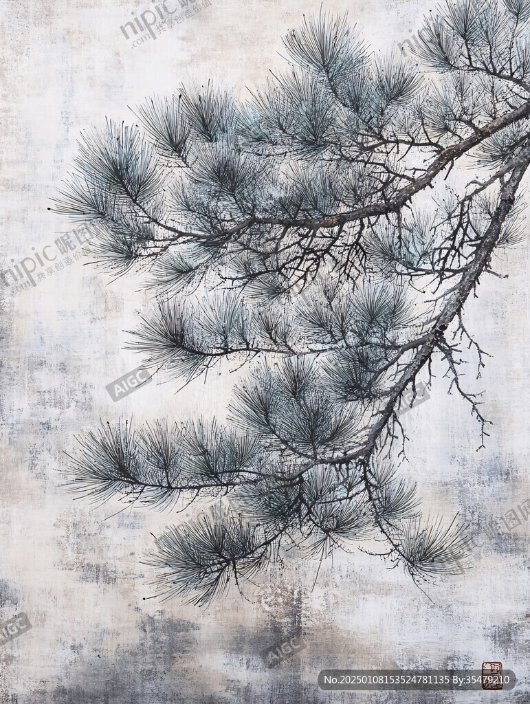 松树壁画