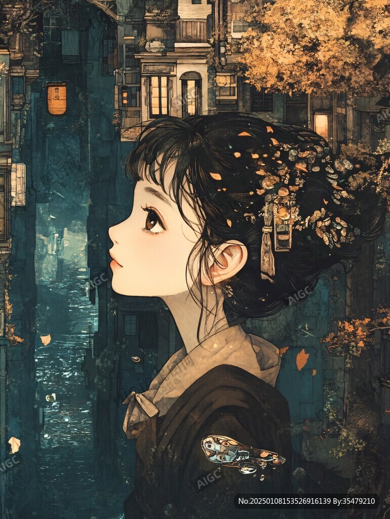 古风女孩插画