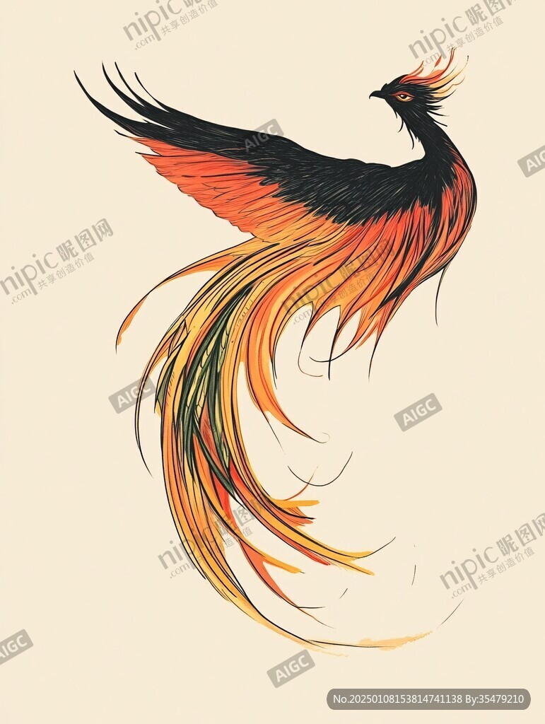 凤凰朱雀插画