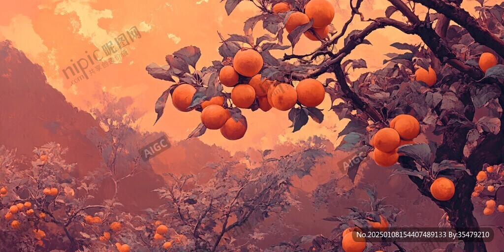 砂糖橘插画设计