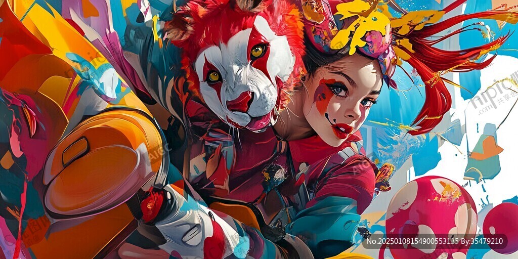 小丑人物插画