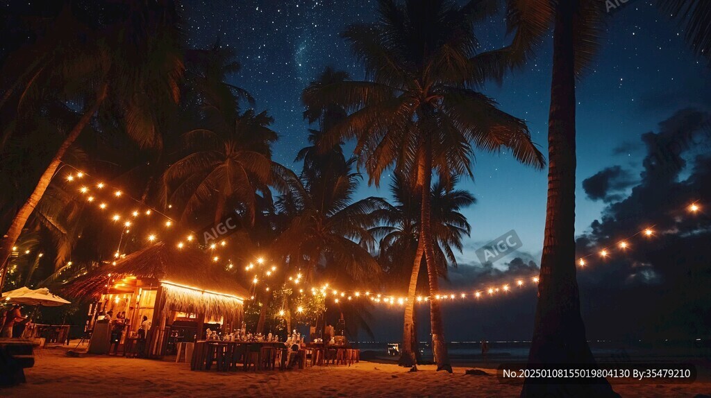 长滩凉亭夜景