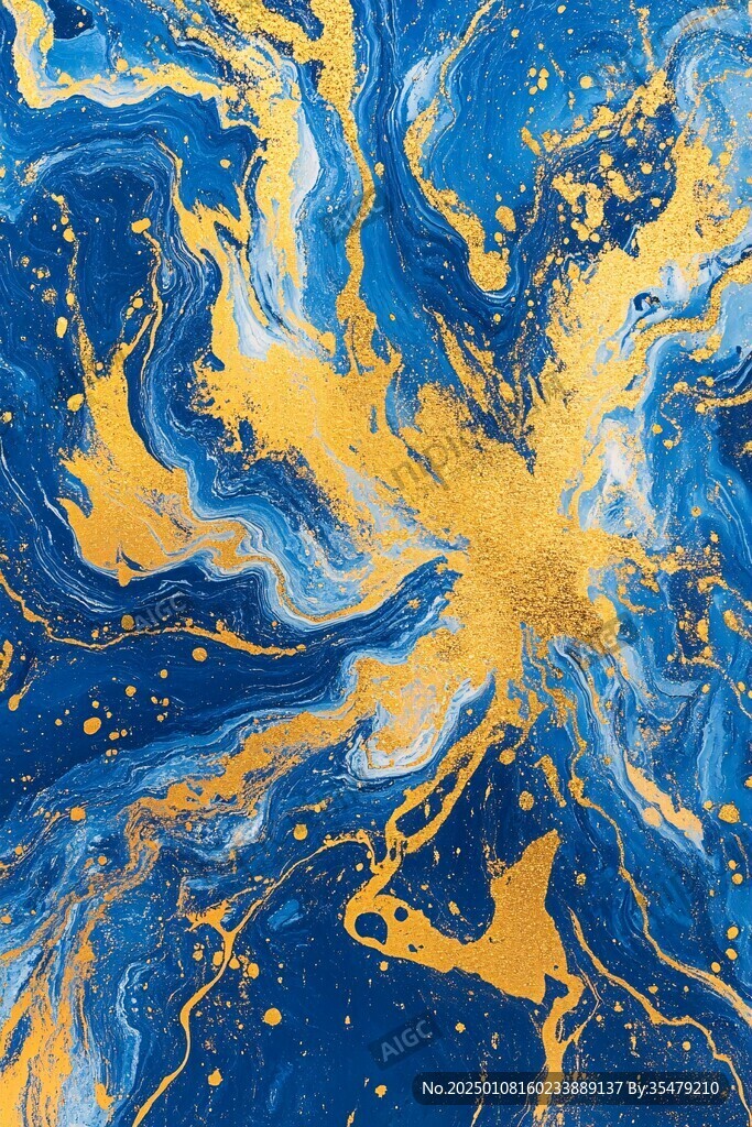 蓝色流体艺术纹理
