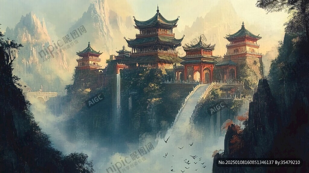 宫殿楼阁仙境仙人大殿