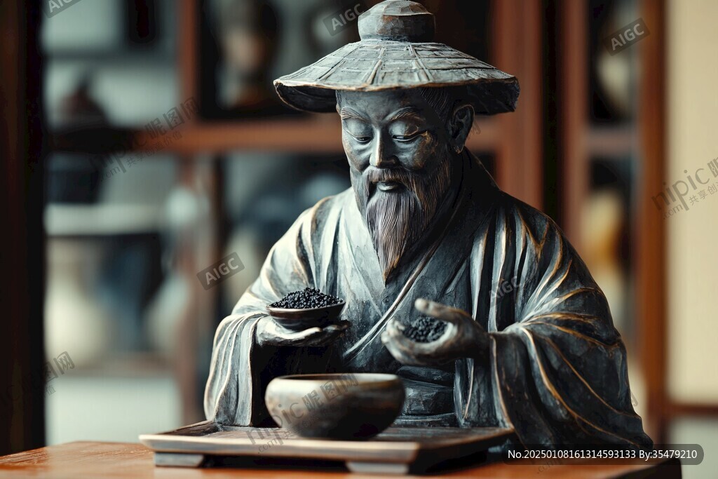 工夫茶雕像