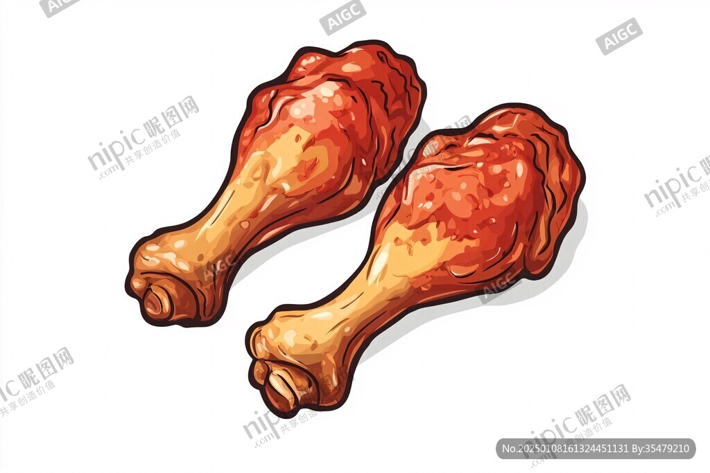 卤鸡腿插画
