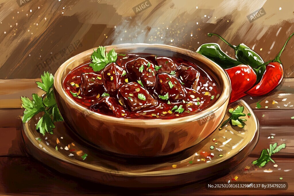 牛肉酱插画