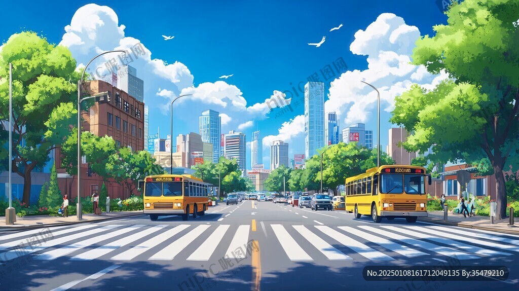校园场景插画