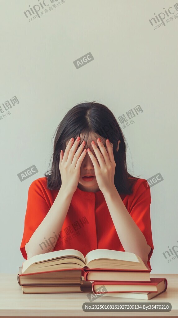 捂脸的女生