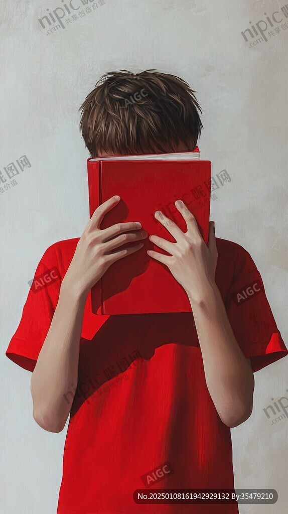 红色男孩插画