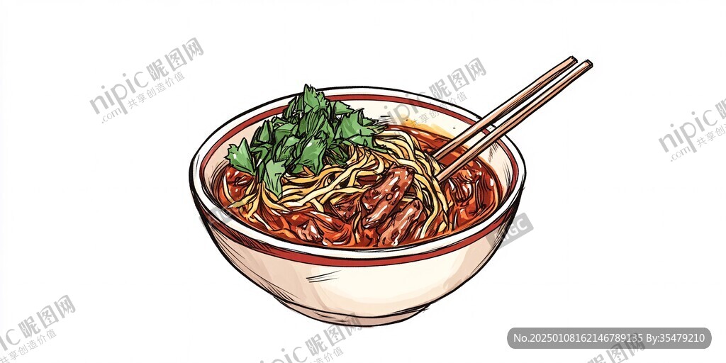 热干面插画