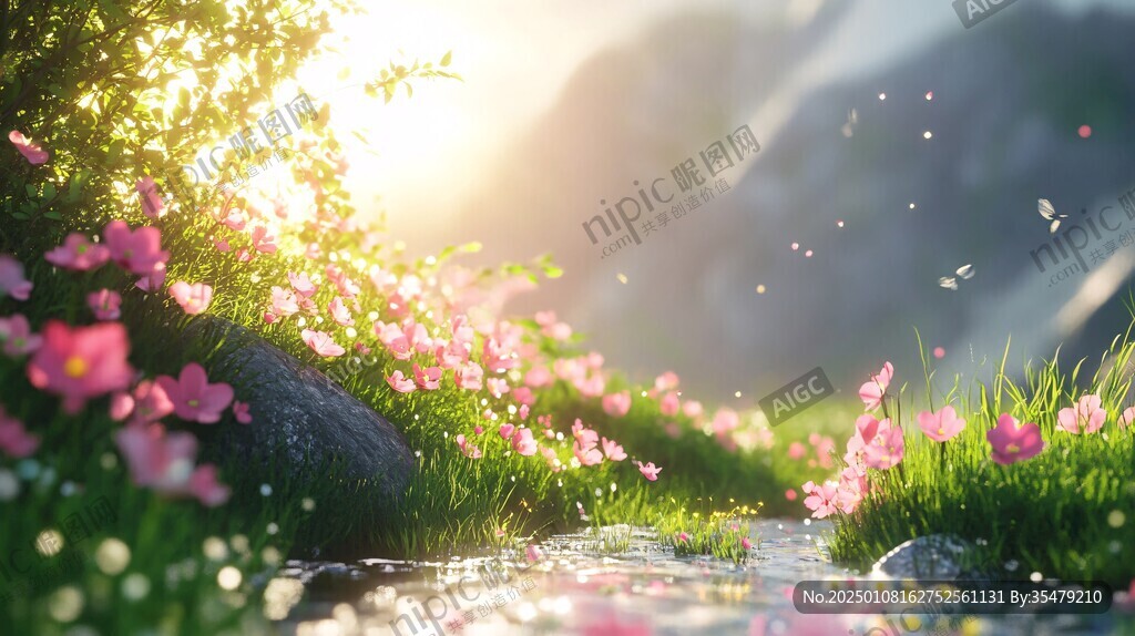 唯美梦幻花田场景