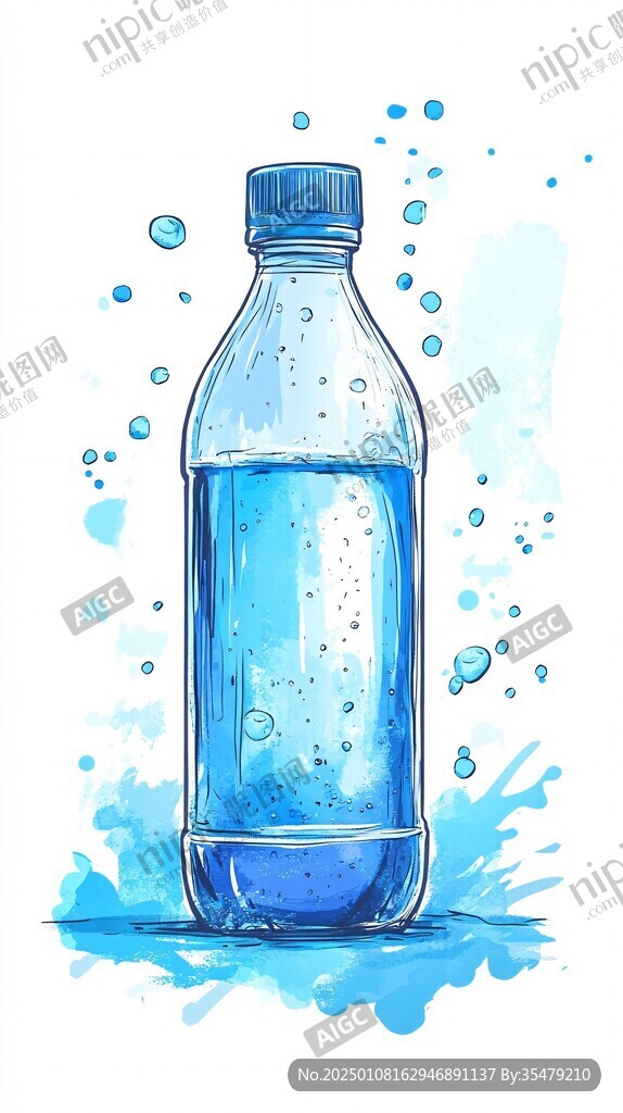 矿泉水插画