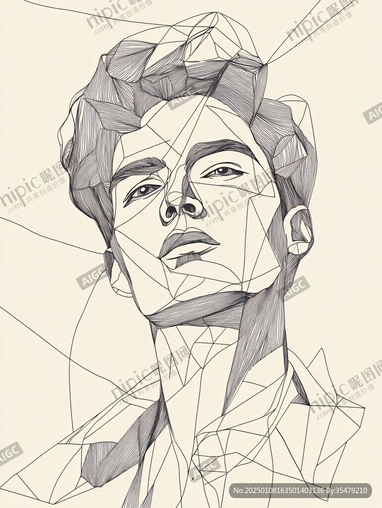 扭曲人像插画
