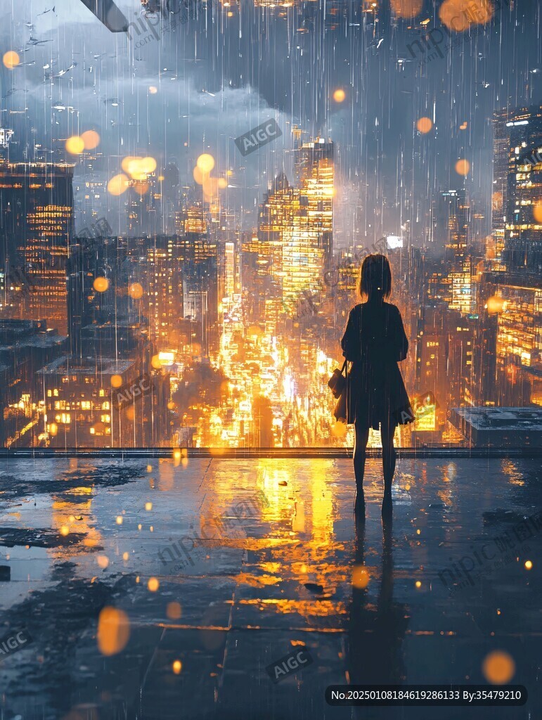 雨夜背景墙