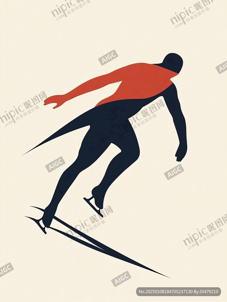 速滑插画