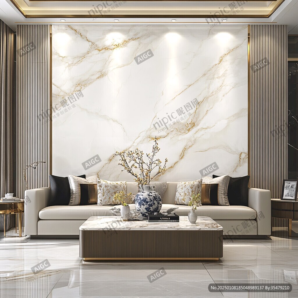 现代北欧大理石背景墙