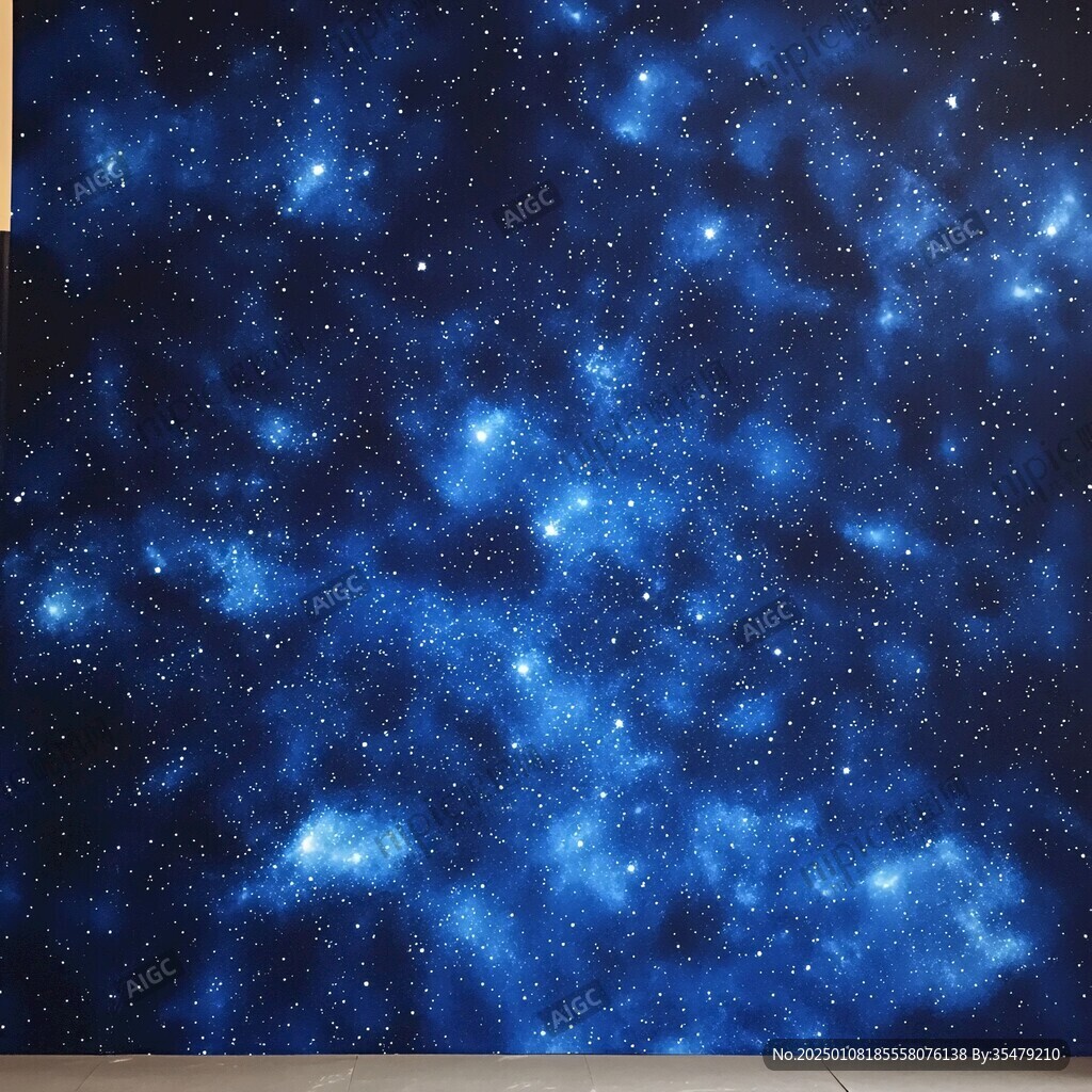 蓝色星云装饰画