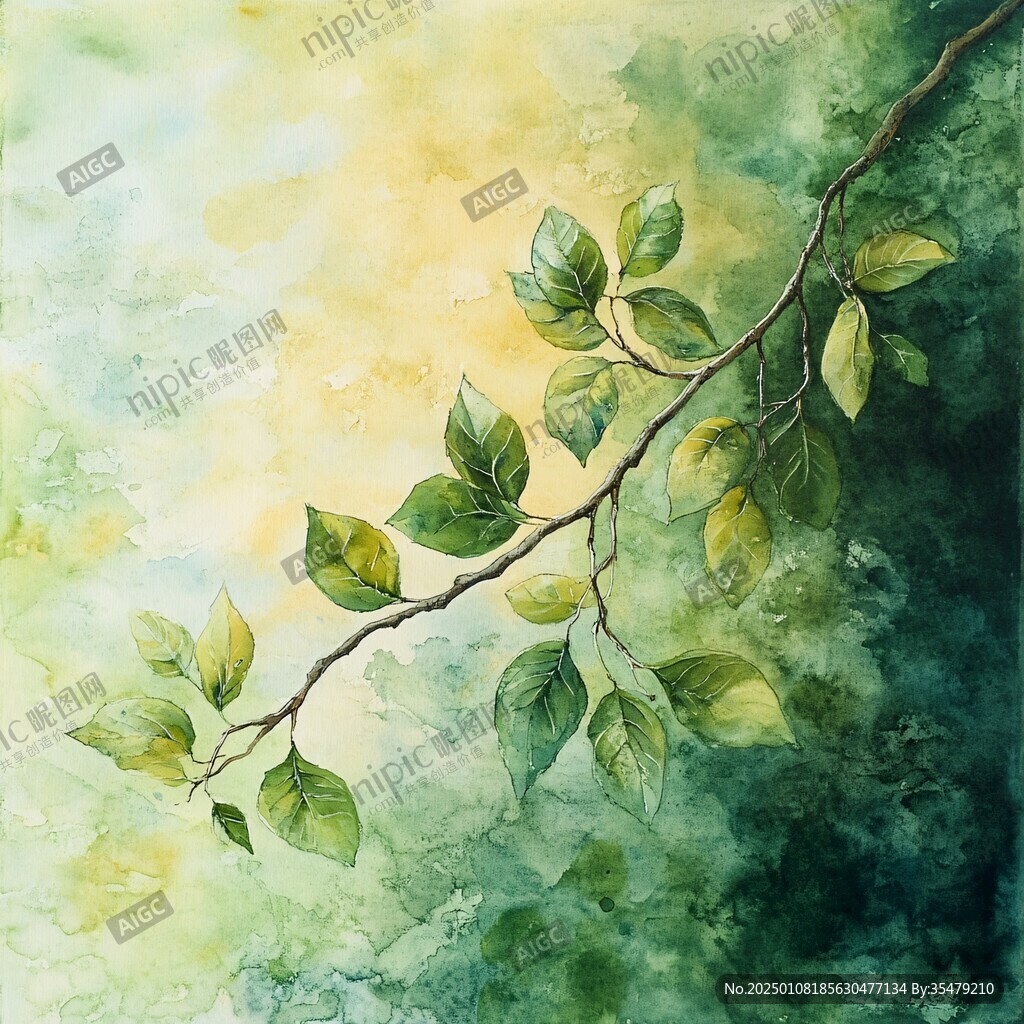 数码绘画绿叶