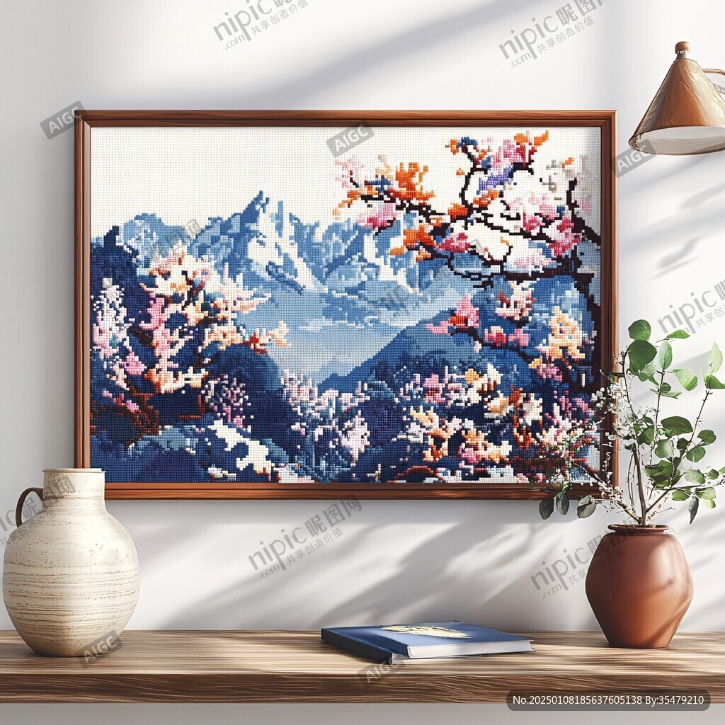 梅花装饰庇护挂画