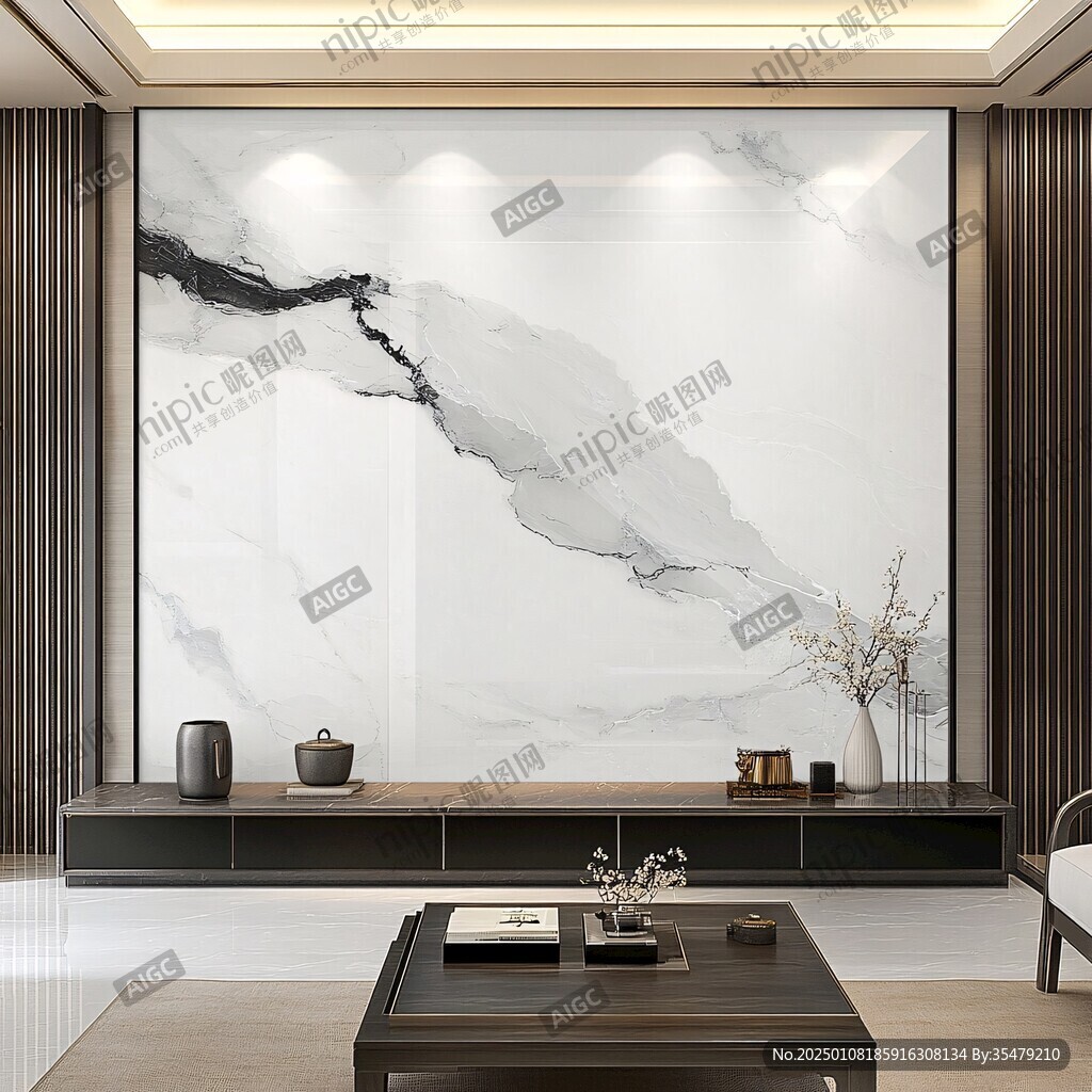 新中式大理石背景墙