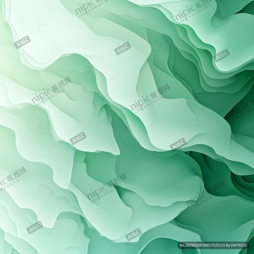 抽象写意流动色彩绿色