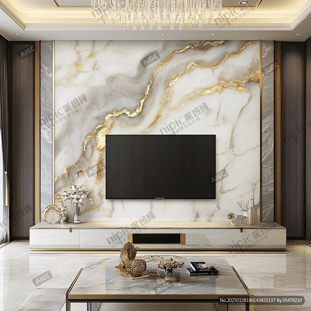 轻奢大理石背景墙