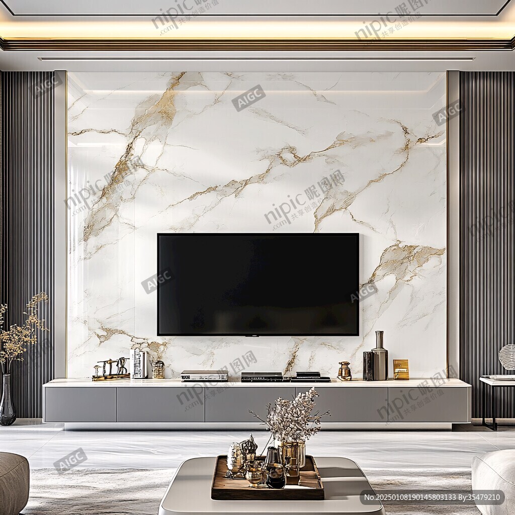 轻奢大理石背景墙