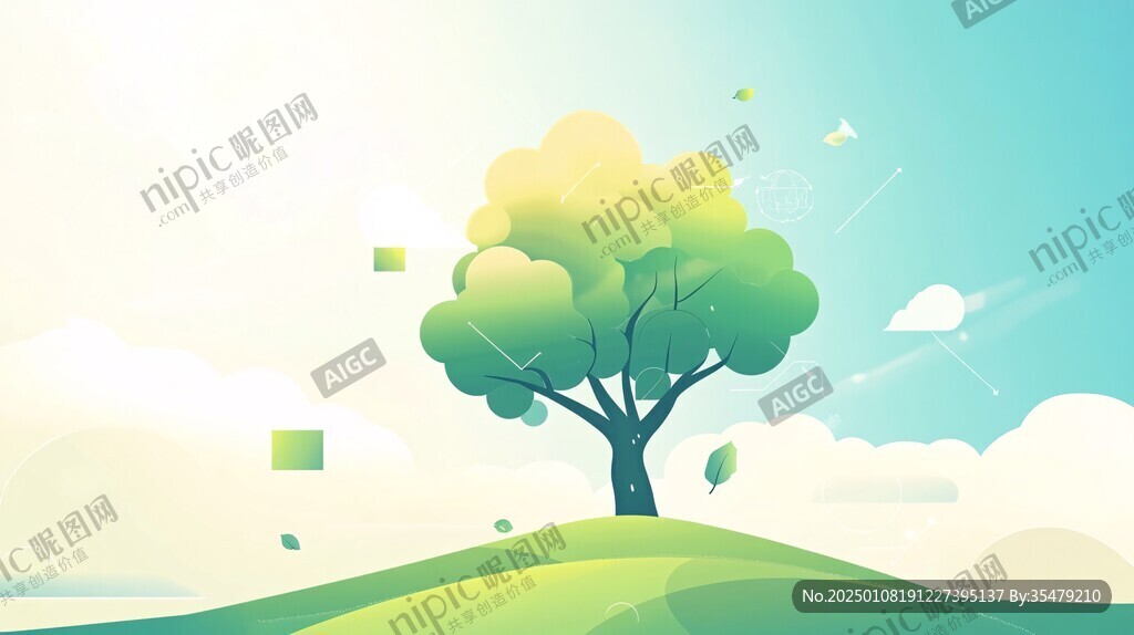 扁平风自然风景