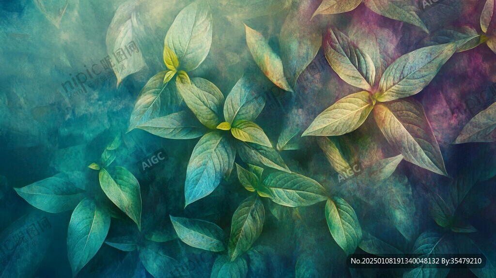 梦幻油画枫叶图案