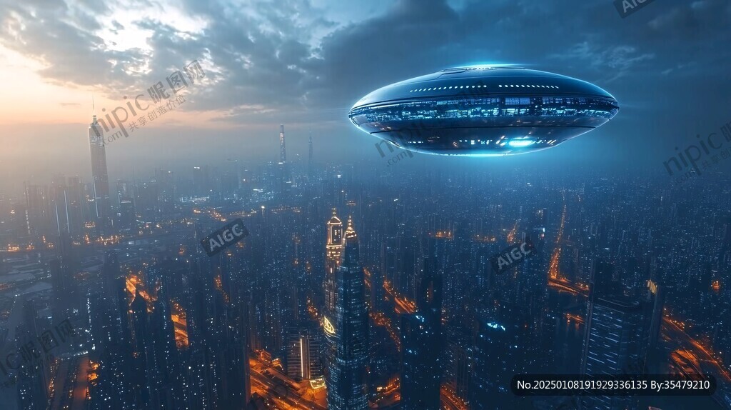 飞碟科幻电影背景