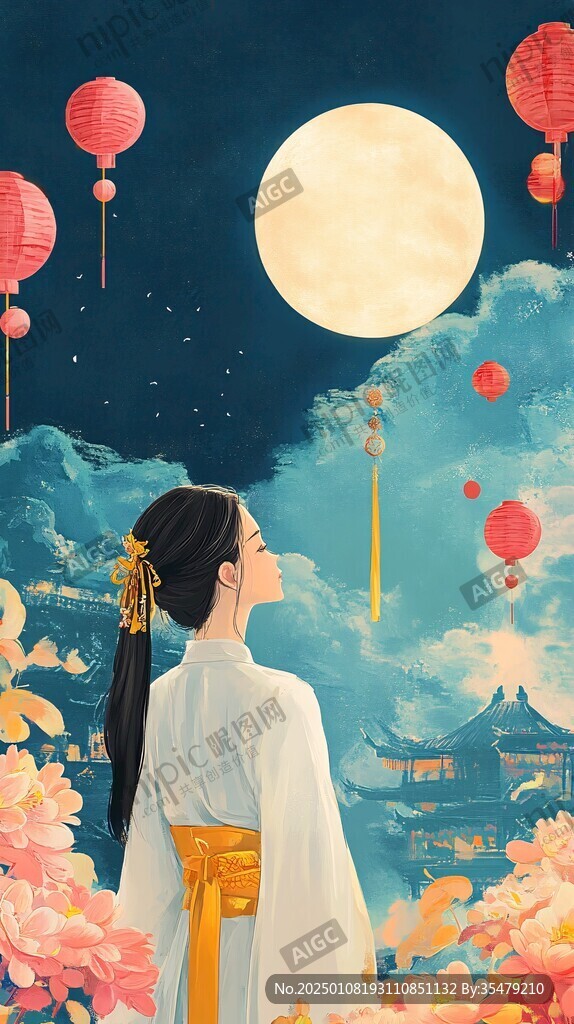 中秋古装插画