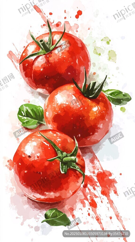 手绘西红柿插画