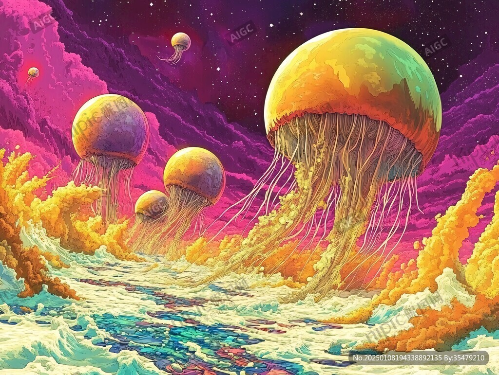 外星球幻想场景插画