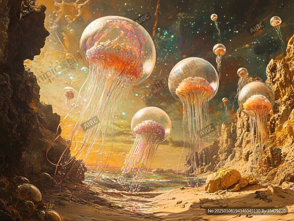 外星球幻想场景插画