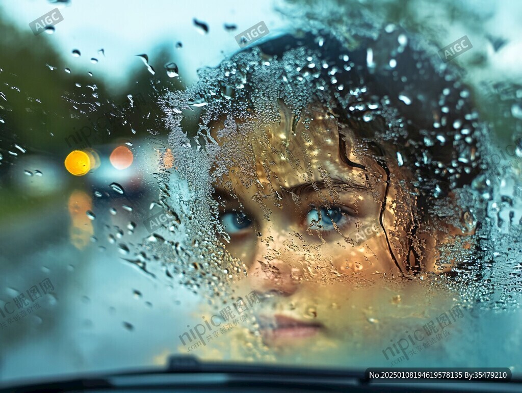 汽车里看雨
