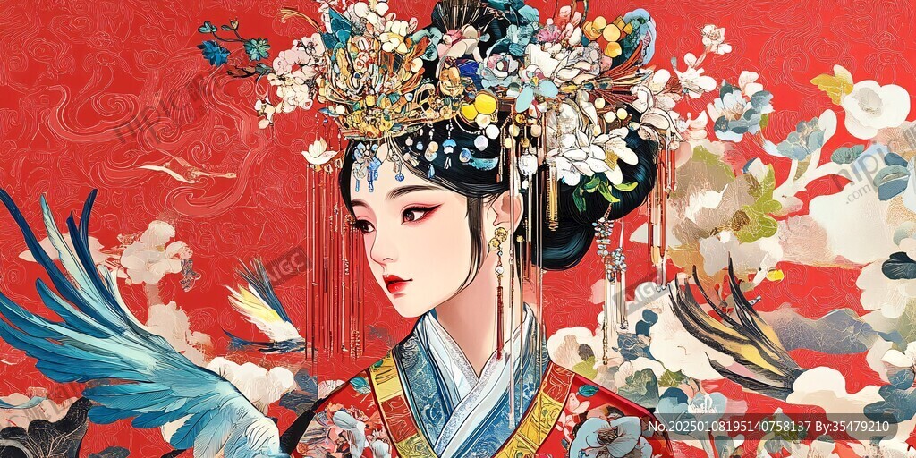 京剧花旦插画
