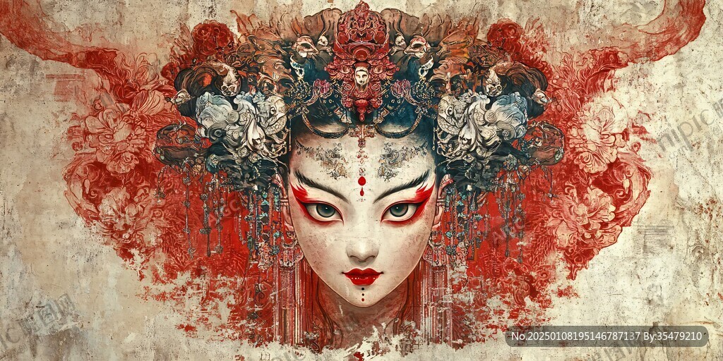 半面妆人物