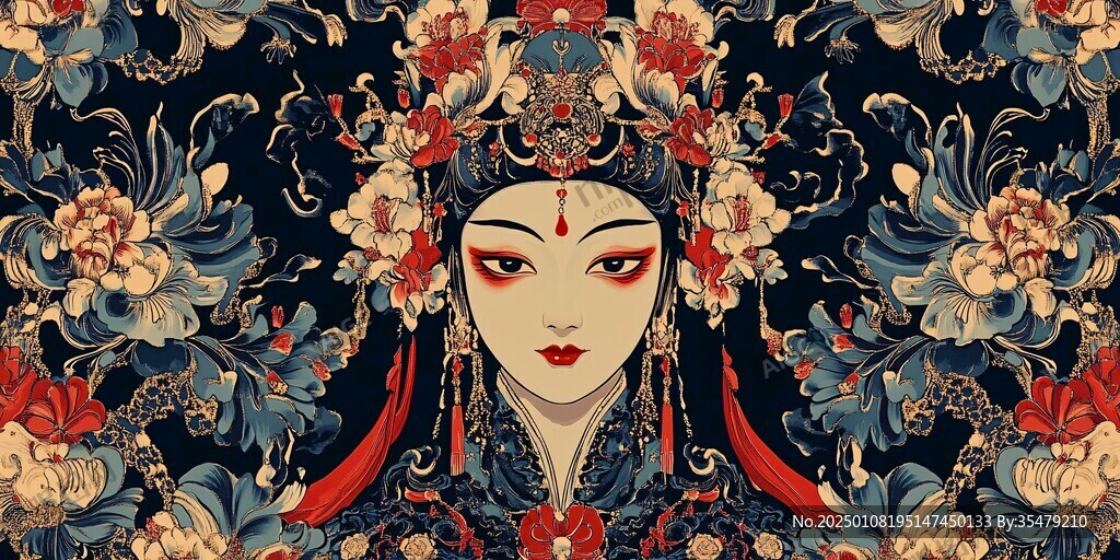 京剧花旦插画
