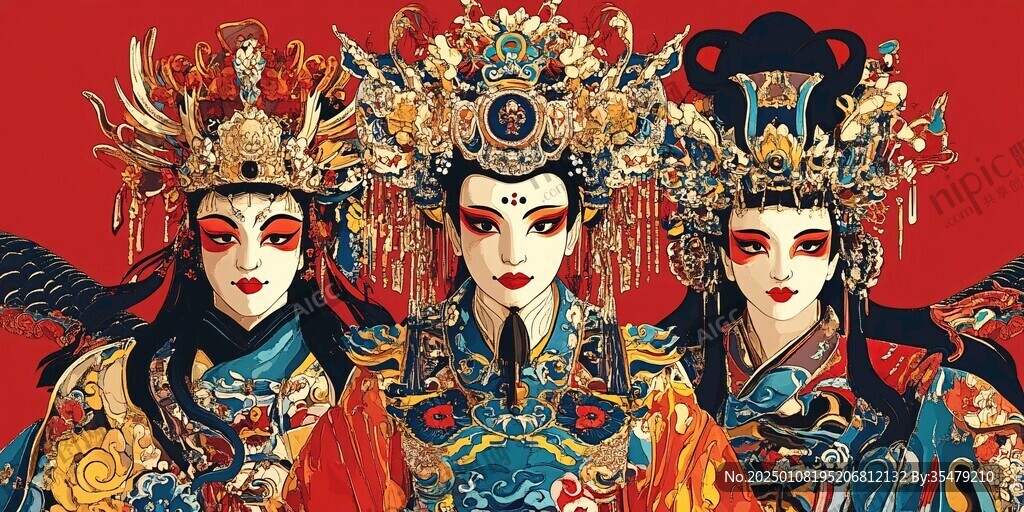 京剧花旦插画