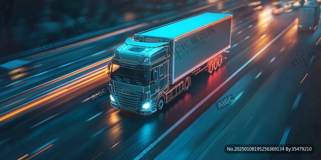 高速行驶的货车