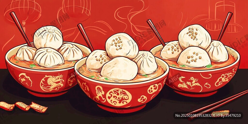 小笼包插画