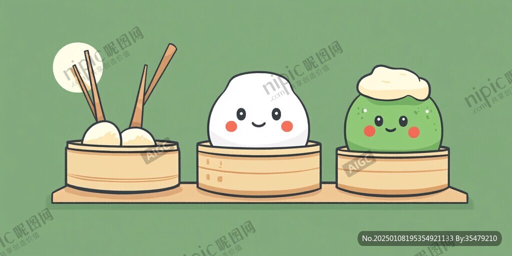 馒头插画