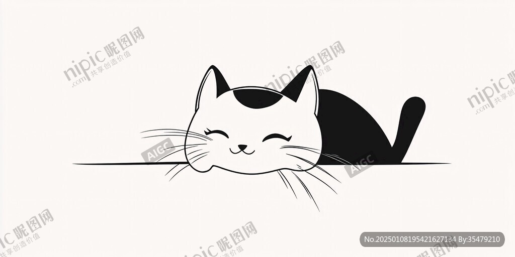 手绘猫咪logo